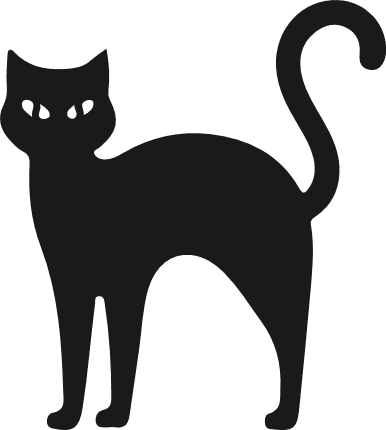 Spooky Cat silhouette Free SVG File for Members – kitty clipart image