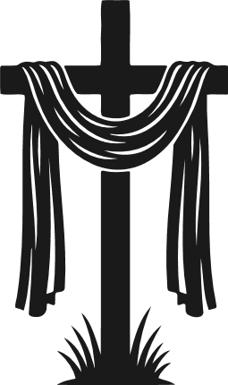 Christian Cross with Draped Cloth silhouette Free SVG File for Members – Religious Easter Clipart