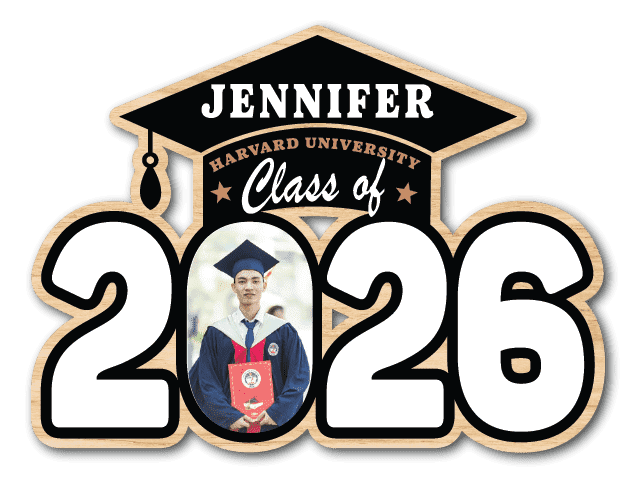Graduation cap, Class of 2026 Free SVG File for Members – Custom university name and picture