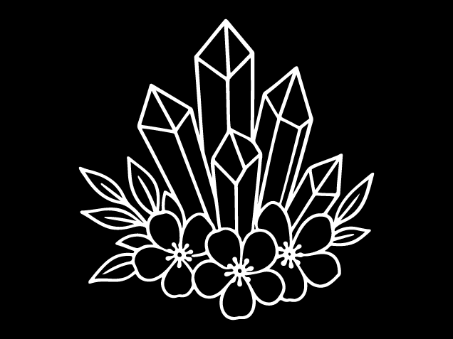 Crystals and Flowers Free SVG File for Members – Floral Mystical Gemstone Clipart