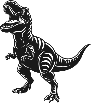 Roaring T-rex Dinosaur silhouette Free SVG File for Members - Tyrannosaurs Clipart Image