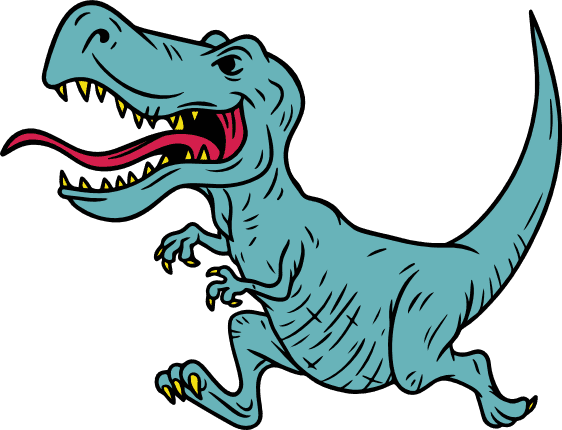 Roaring T-rex Dinosaur Free SVG File for Members - Cartoon Dino Tyrannosaurs Clipart Image