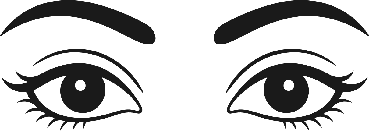 Eyes with bold eyebrows silhouette Free SVG File – Eyes Clipart