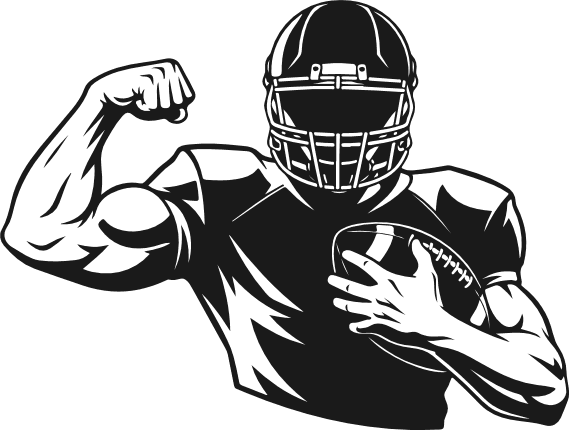 American Football Player Flexing Biceps Free SVG File for Members – Sports Clipart