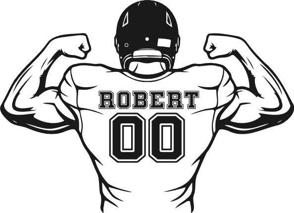 American Football Player Back view with number Free SVG File for Members - Personalized sports svg