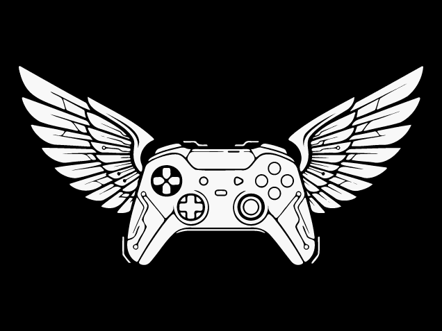 Video gaming remote with wings Free SVG File for Members - game controller clipart