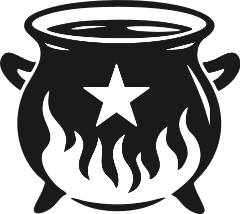 Witch Cauldron silhouette Free SVG File for Members – Halloween, Witch Brew Potion Pot Clipart