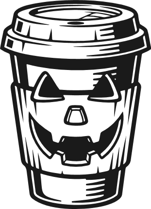 Scary face coffee cup Free SVG File for Members – Halloween clipart image