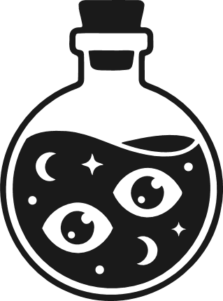 Magical Potion Glass Bottle Free SVG File - halloween potion clipart image