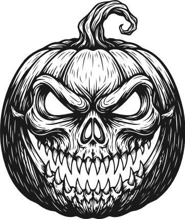 Scary Pumpkin silhouette Free SVG File for Members – halloween clipart image