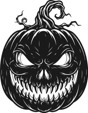 Creepy Pumpkin silhouette Free SVG File for Members – halloween clipart image
