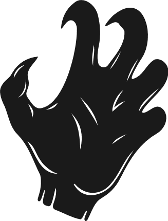 Scary clawed monster hand silhouette Free SVG File for Members – Halloween Clipart