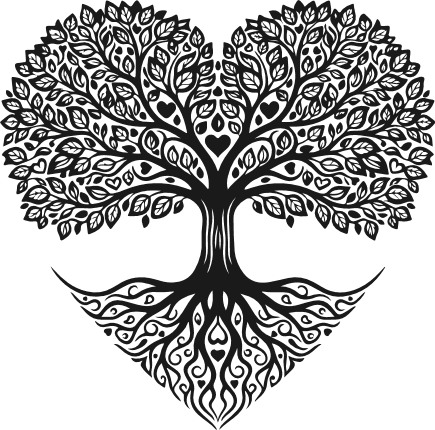 Heart Shaped Tree Free SVG File for Members – wall art, love tree clipart image