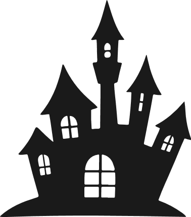 Haunted House silhouette Free SVG File – Halloween Clipart