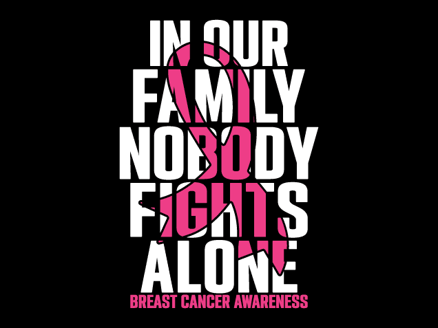 In Our Family Nobody Fights Alone Free SVG File for Members – Breast Cancer Awareness SVG