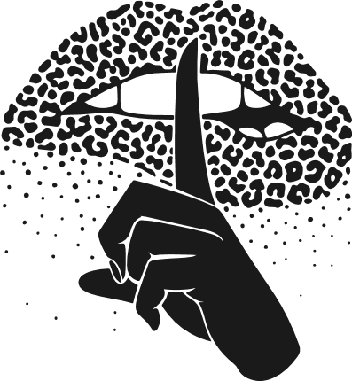 Leopard Lips with Finger Gesture silhouette Free SVG File for Members – Sassy Lips Clipart