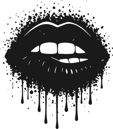 Dripping Biting lips silhouette Free SVG File for Members – Sassy lips clipart