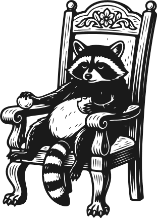 Lazy Raccoon sitting on a chair Free SVG File for Members – Fat Raccoon clipart