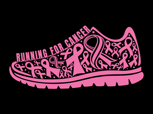 Running for Cancer, pink ribbon shoes Free SVG File for Members – Breast cancer awareness