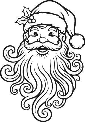Smiling Santa Face Free SVG File – Christmas clipart image
