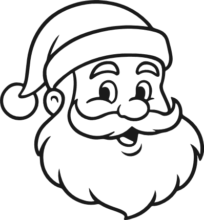 Smiling Santa Claus Face Free SVG File – Christmas clipart image
