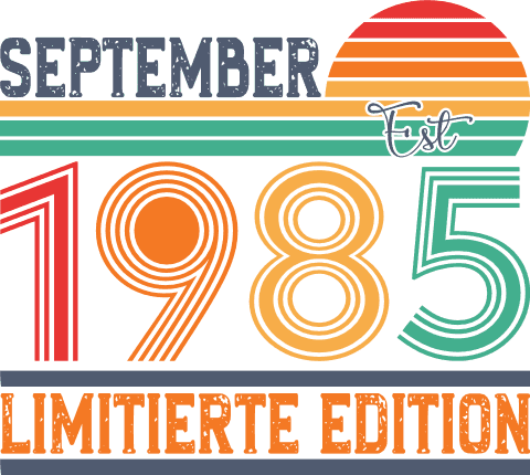 September Est 1985 Limitierte Edition Free SVG File for Members – Birthday tshirt design