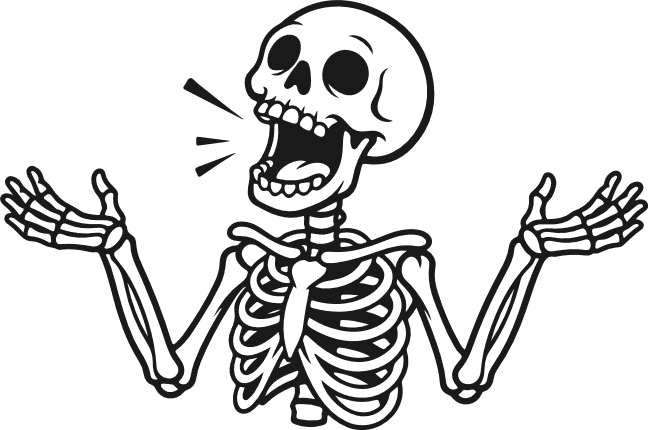 Skeleton laughing Free SVG File for Members – Halloween clipart image