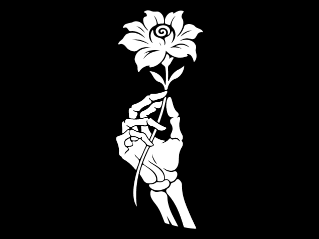 Skeleton Hand and flower Free SVG File for Members – spooky clipart image