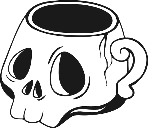 Skull Shaped Mug Free SVG File – Halloween Coffee Cup Clipart