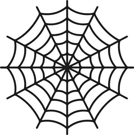 Spider Web Silhouette Free SVG File - Halloween Clipart Image