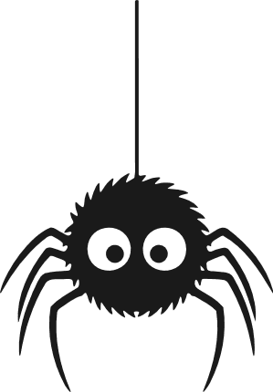 Hanging Spider silhouette Free SVG File for Members - Halloween Clipart Image