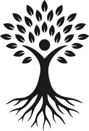 Tree with roots silhouette Free SVG File for Members – wall art, clipart image