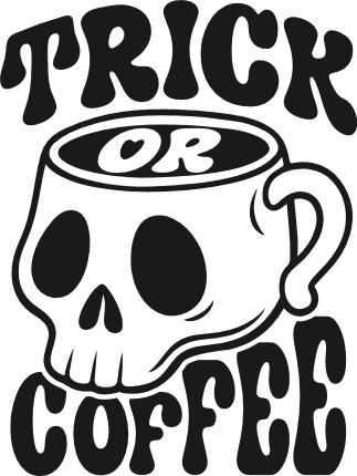 Trick or Coffee Free SVG File for Members – Funny Halloween tshirt design
