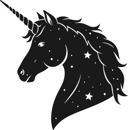 Elegant Unicorn silhouette Free SVG File for Members – Magical Horse Clipart image
