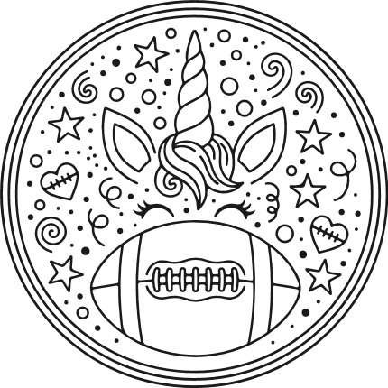 Unicorn and American Football in a circle Free SVG File for Members – Sports SVG