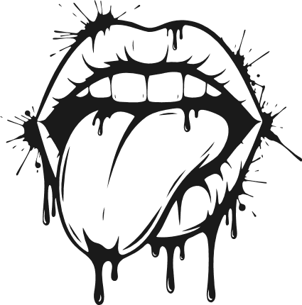 Blood Dripping Vampire Lips with tongue out Free SVG File for Members – Halloween Clipart