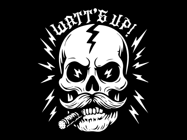 Watt's Up Free SVG File for Members – Skull, Funny halloween tshirt design