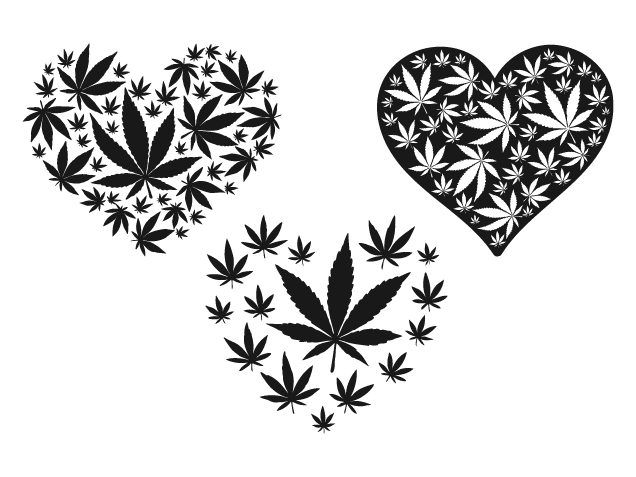Cannabis Leaf Heart Free SVG File Bundle for Members – Love Weed clipart