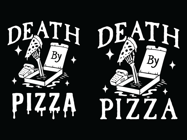 Death By Pizza Free SVG File for Members – Funny restaurant wall sign