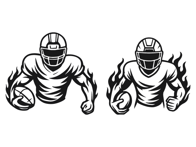 American football player on fire Free SVG File – Football Clipart