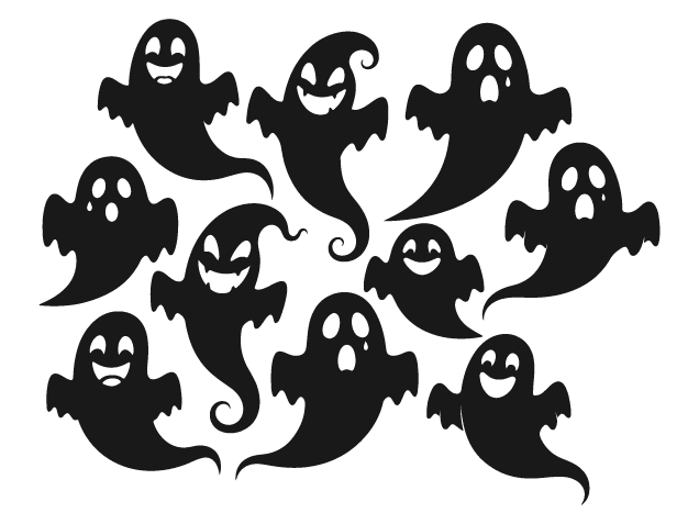 Halloween Ghost silhouette Free SVG File Bundle for Members – Spooky Ghost Clipart
