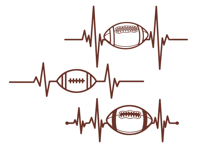 American Football Heart wave Free SVG File Bundle for Members – Heartbeat football clipart