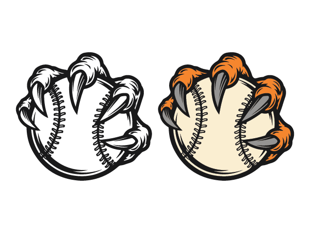 Baseball ball gripped by tiger claws Free SVG File for Members – Baseball clipart