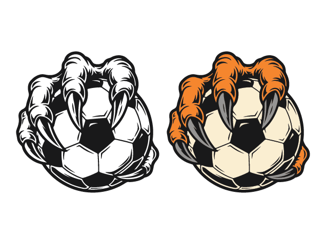 Soccer ball gripped by tiger claws Free SVG File for Members – Soccer clipart