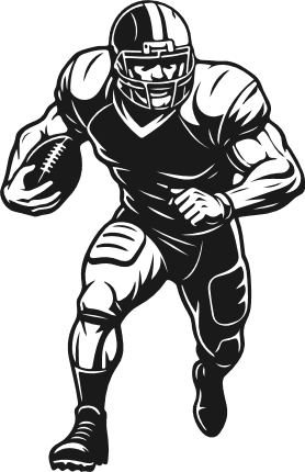 American football player in action silhouette Free SVG File for Members – Sports clipart