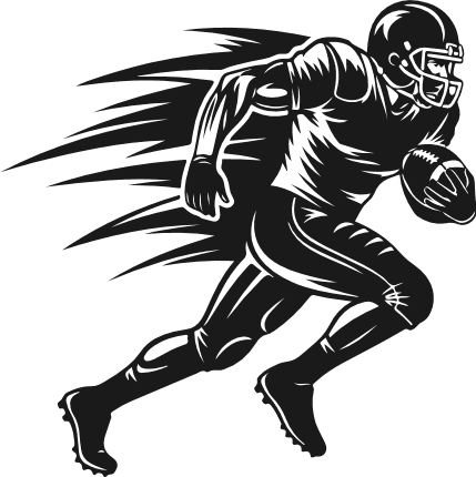 American football player running with speed silhouette Free SVG File for Members – Football player clipart