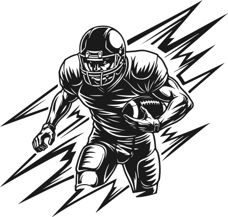 American football player in action Free SVG File for Members – Football clipart