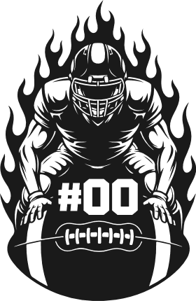 American football player on fire Free SVG File for Members – Customized Football SVG
