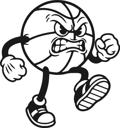 Angry Basketball cartoon character Free SVG File – sports clipart image