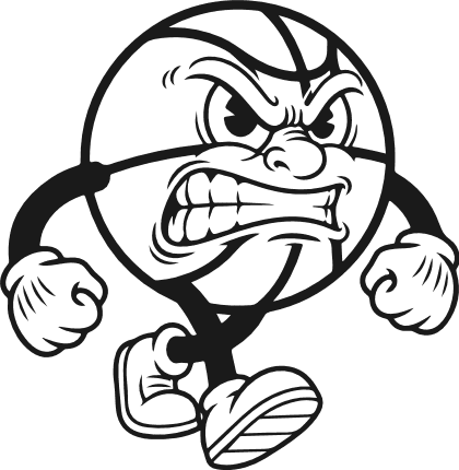 Angry Basketball Mascot Free SVG File for Members – sports clipart image
